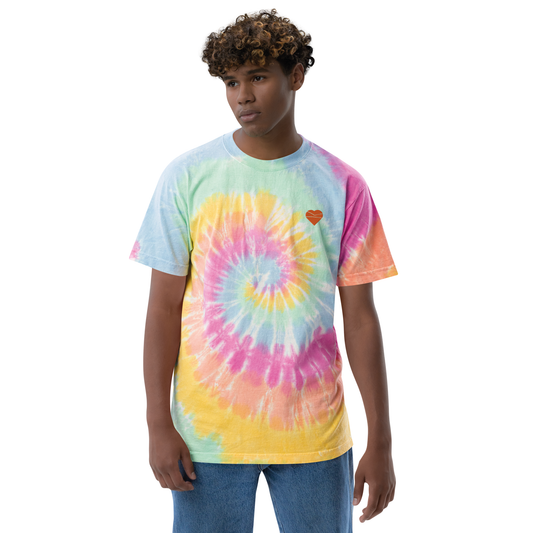 Do Care Oversized tie-dye t-shirt